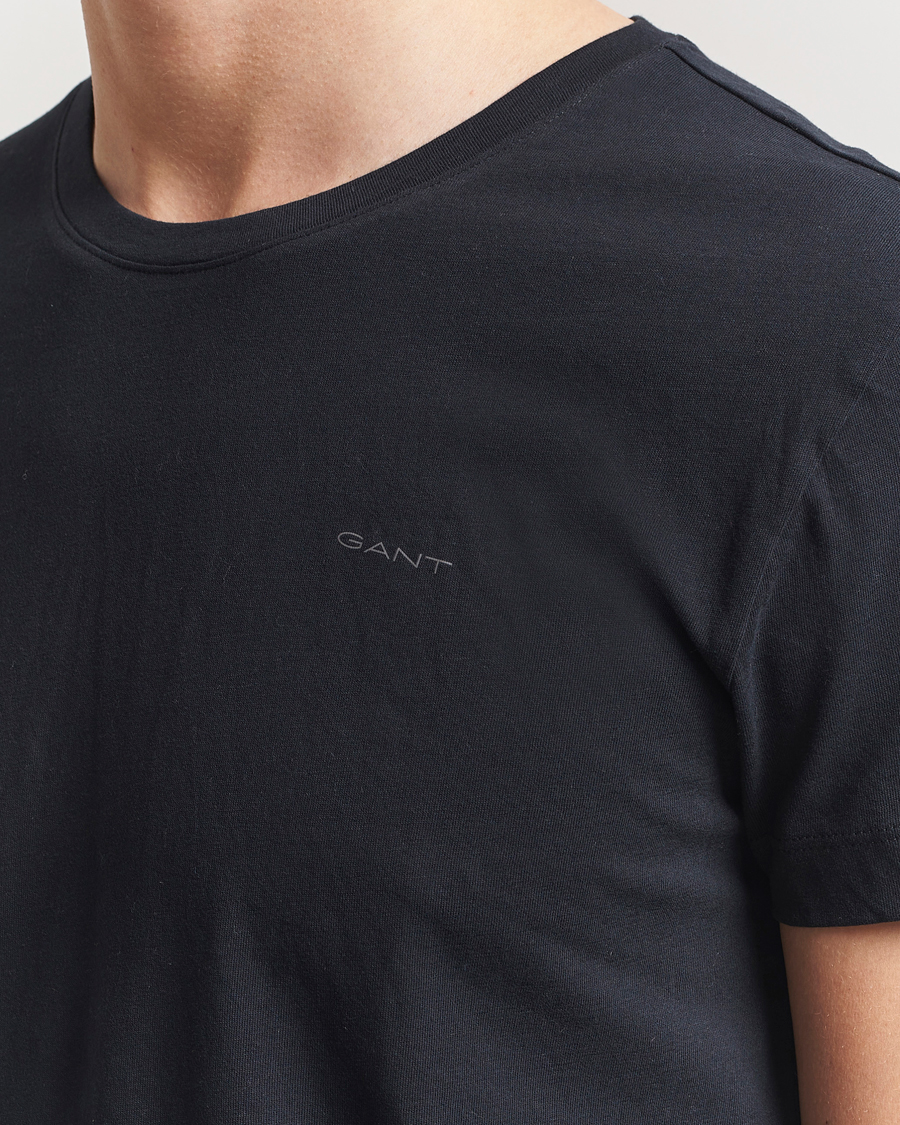 Heren | T-shirts | Gant | 2-Pack Crew Neck T-Shirt Black