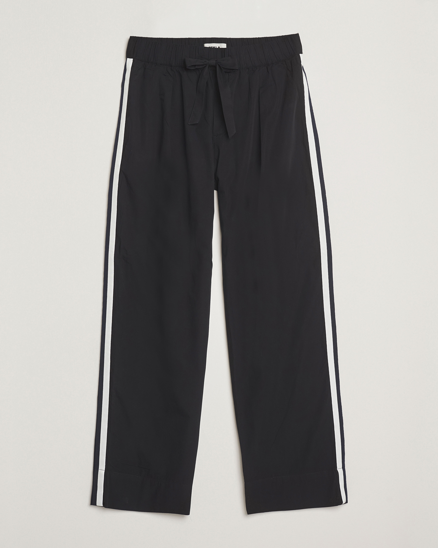 Homme | Peignoirs Et Pyjamas | Tekla | Grosgrain Stripes Pyjama Pants All Black
