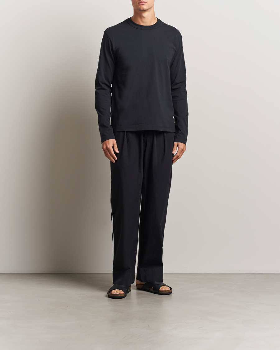 Heren | Pyjama's en gewaden | Tekla | Grosgrain Stripes Pyjama Pants All Black