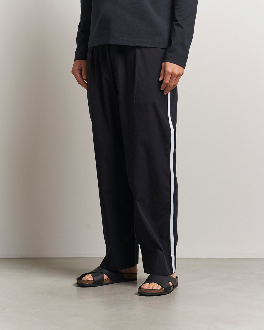 Homme | Peignoirs Et Pyjamas | Tekla | Grosgrain Stripes Pyjama Pants All Black