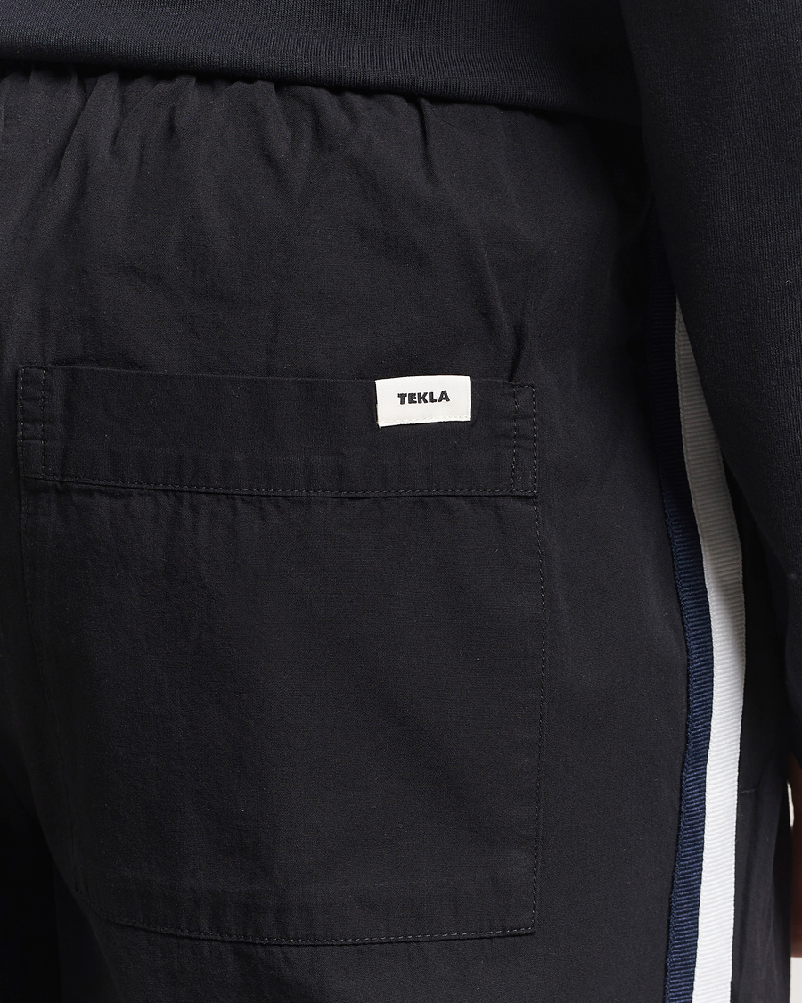 Heren | Pyjama's en gewaden | Tekla | Grosgrain Stripes Pyjama Pants All Black