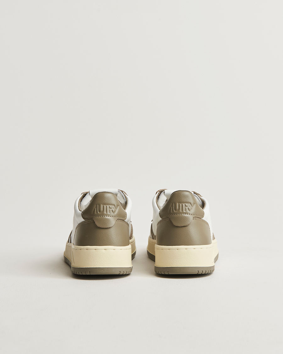 Homme | Baskets | Autry | Medalist Low Super Soft Leather Sneaker White/Covert Green