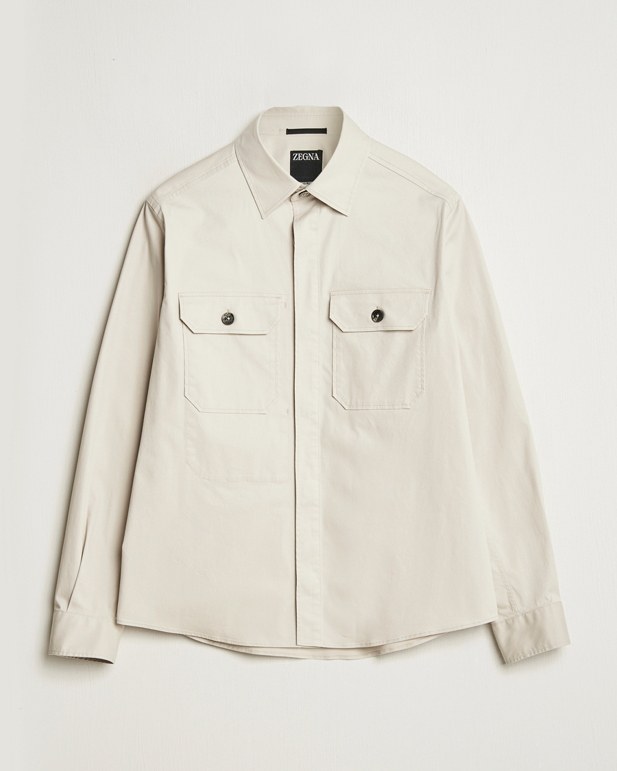 Homme | Chemises | Zegna | Premium Cotton Overshirt Beige