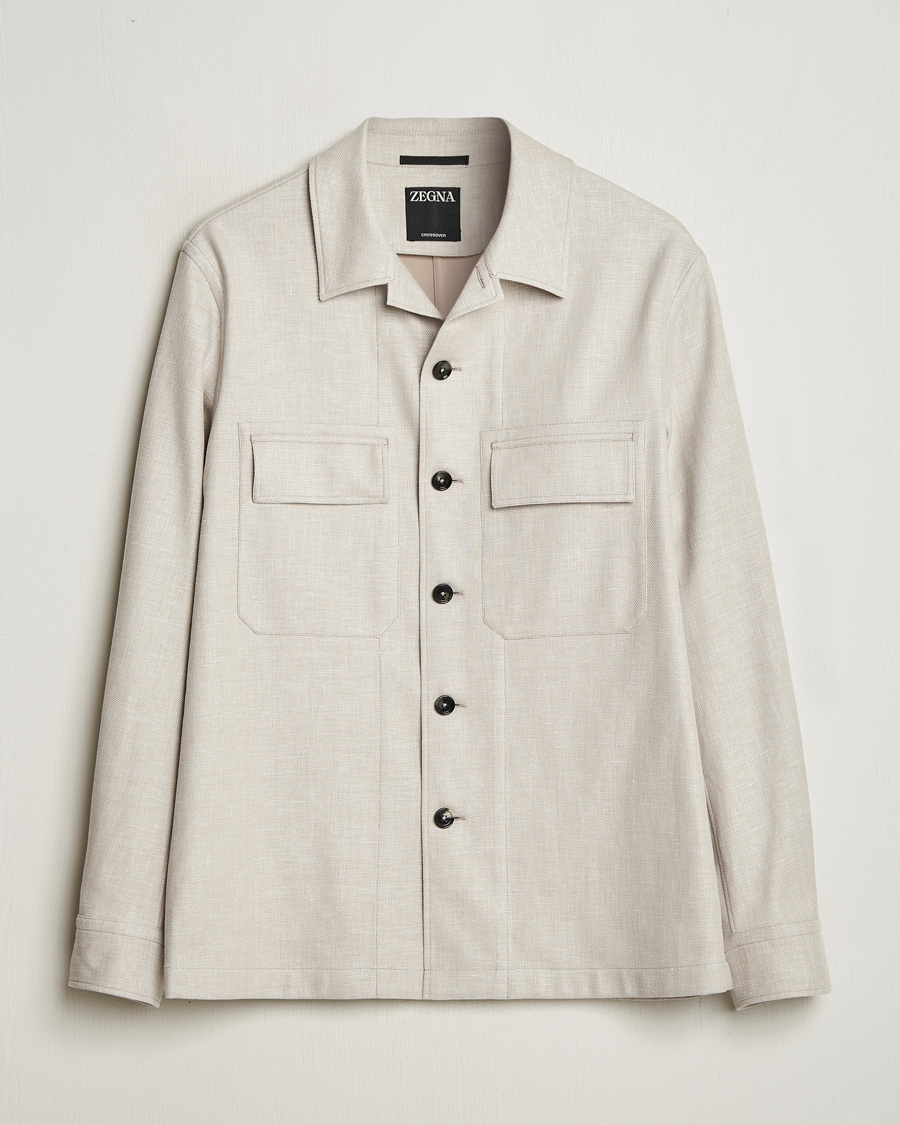 Homme | Chemises | Zegna | Wool/Linen Shirt Jacket Beige