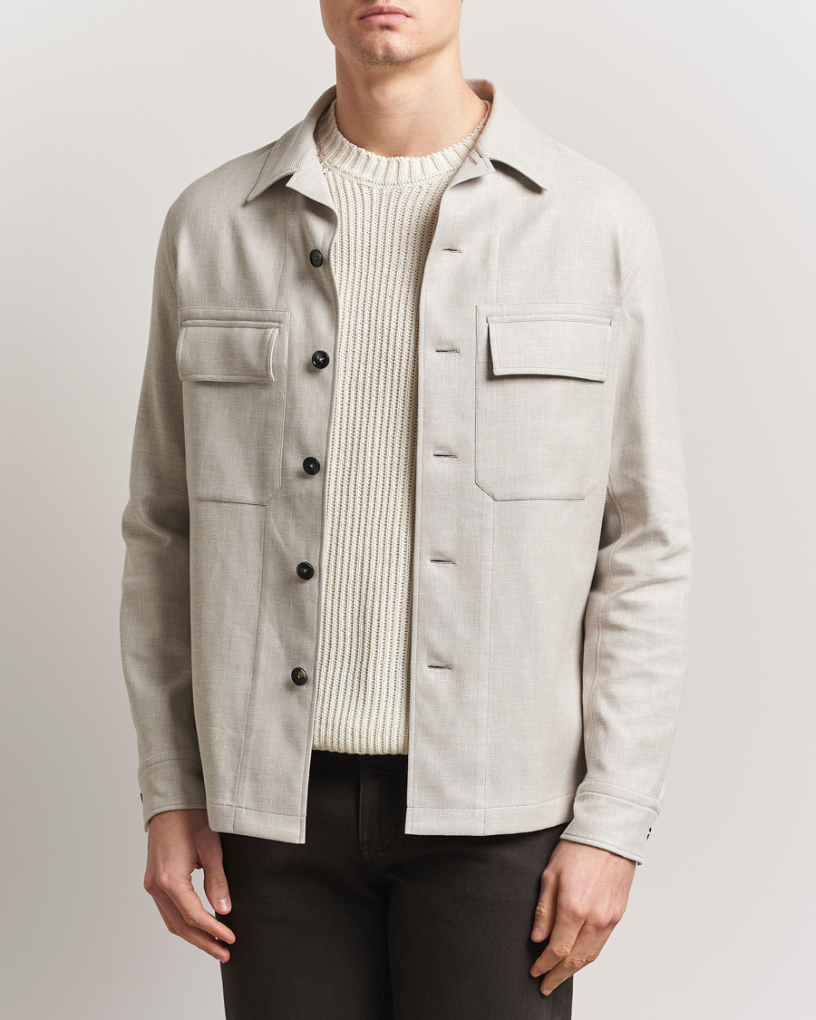 Homme | Chemises | Zegna | Wool/Linen Shirt Jacket Beige
