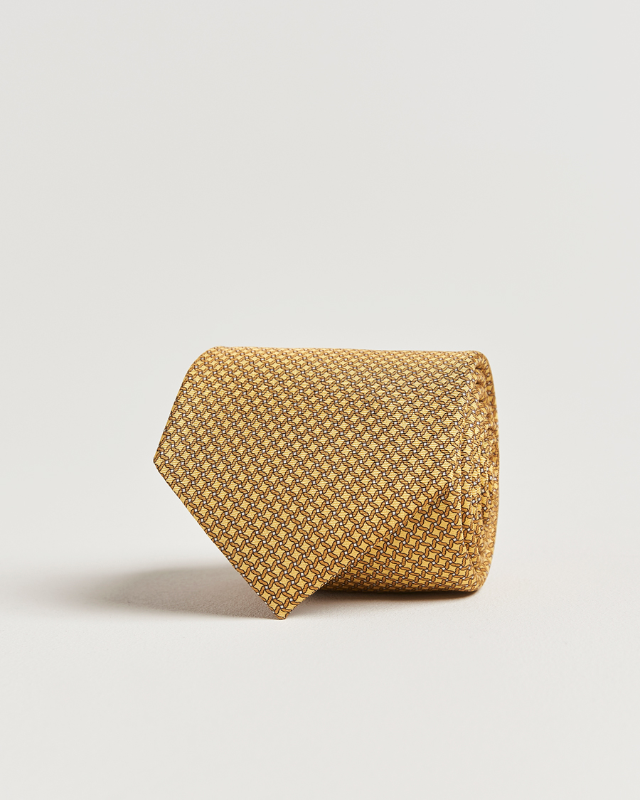 Homme | Cravates | Zegna | Printed Chain Silk Tie Yellow