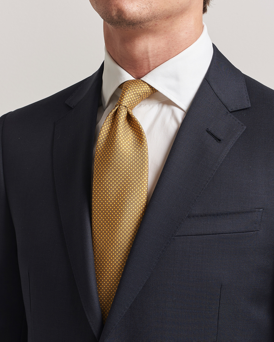 Homme | Cravates | Zegna | Printed Chain Silk Tie Yellow