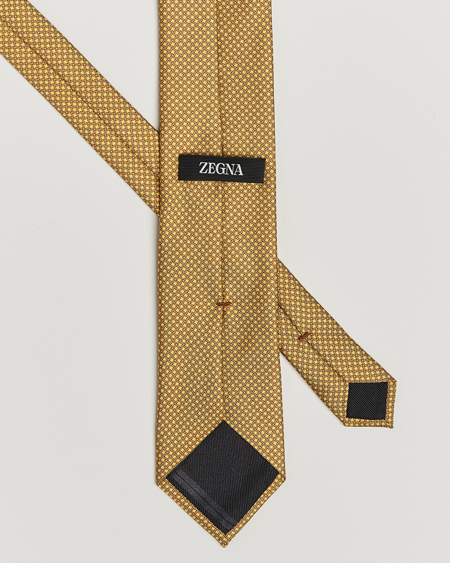 Homme | Cravates | Zegna | Printed Chain Silk Tie Yellow