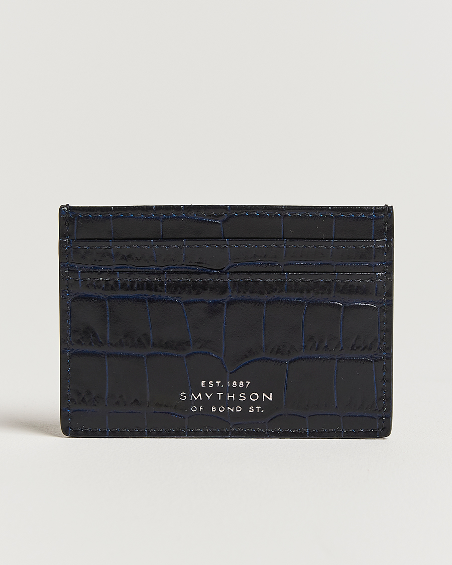 Heren | Portemonnees | Smythson | Mara Flat Cardholder Navy