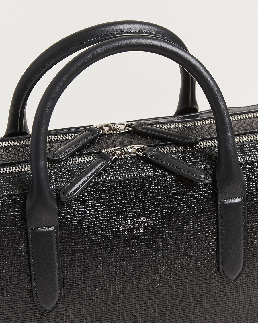Heren | Tassen | Smythson | Panama Large Lightweight Briefcase Black