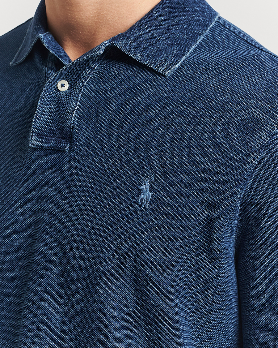 Homme | Polos | Polo Ralph Lauren | Custom Slim Fit Long Sleeve Polo Shirt Dark Indigo