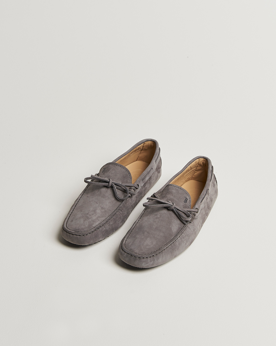 Homme | Tod's Lacetto Gommino Carshoe Dark Grey Nubuck | Tod's | Lacetto Gommino Carshoe Dark Grey Nubuck