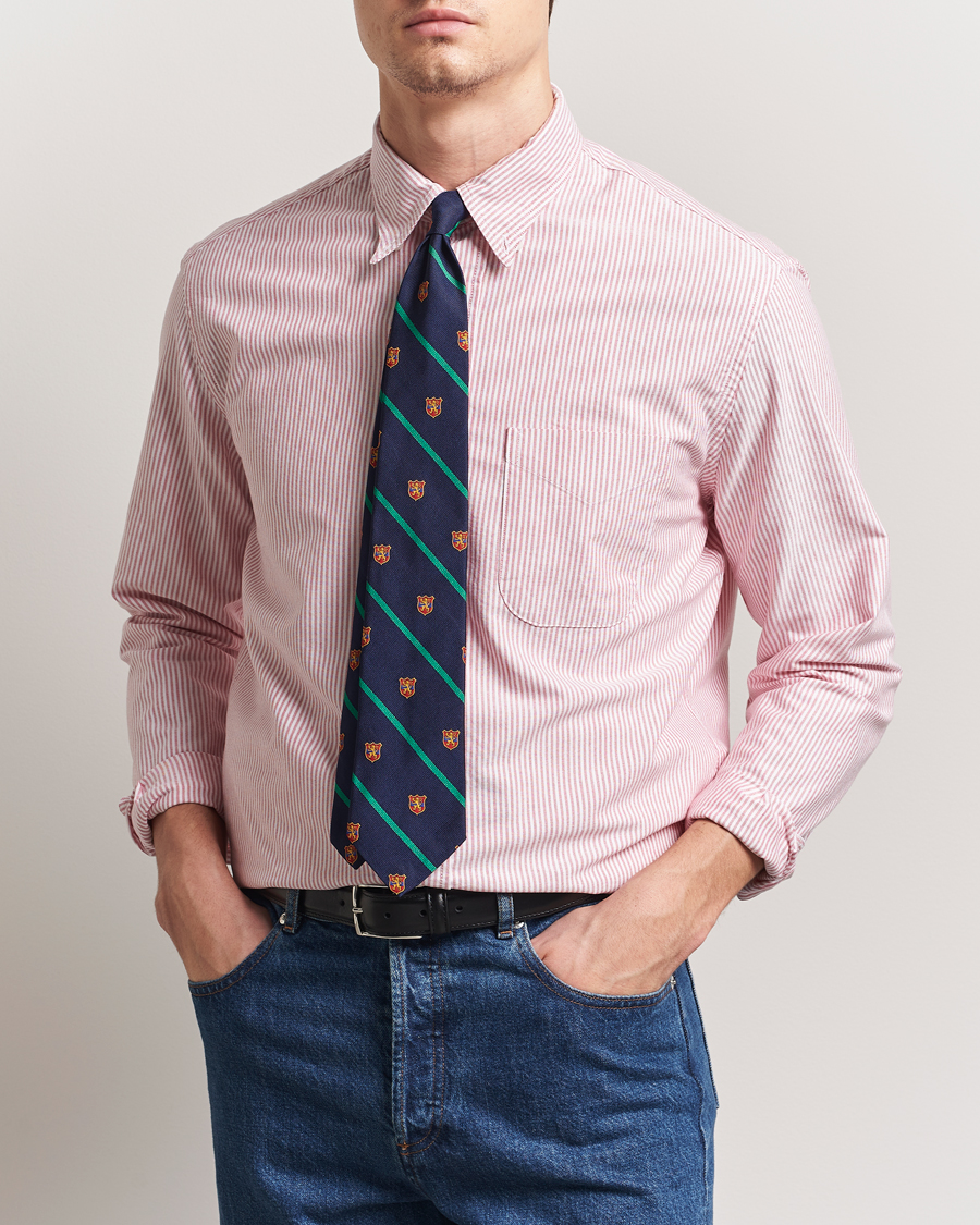 Heren | Overhemden | Gitman Vintage | Button Down Striped Oxford Shirt Red