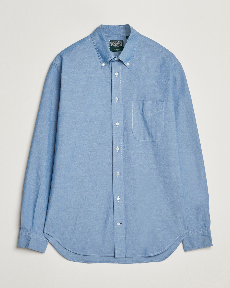 Heren | Overhemden | Gitman Vintage | Button Down Chambray Shirt Light Blue