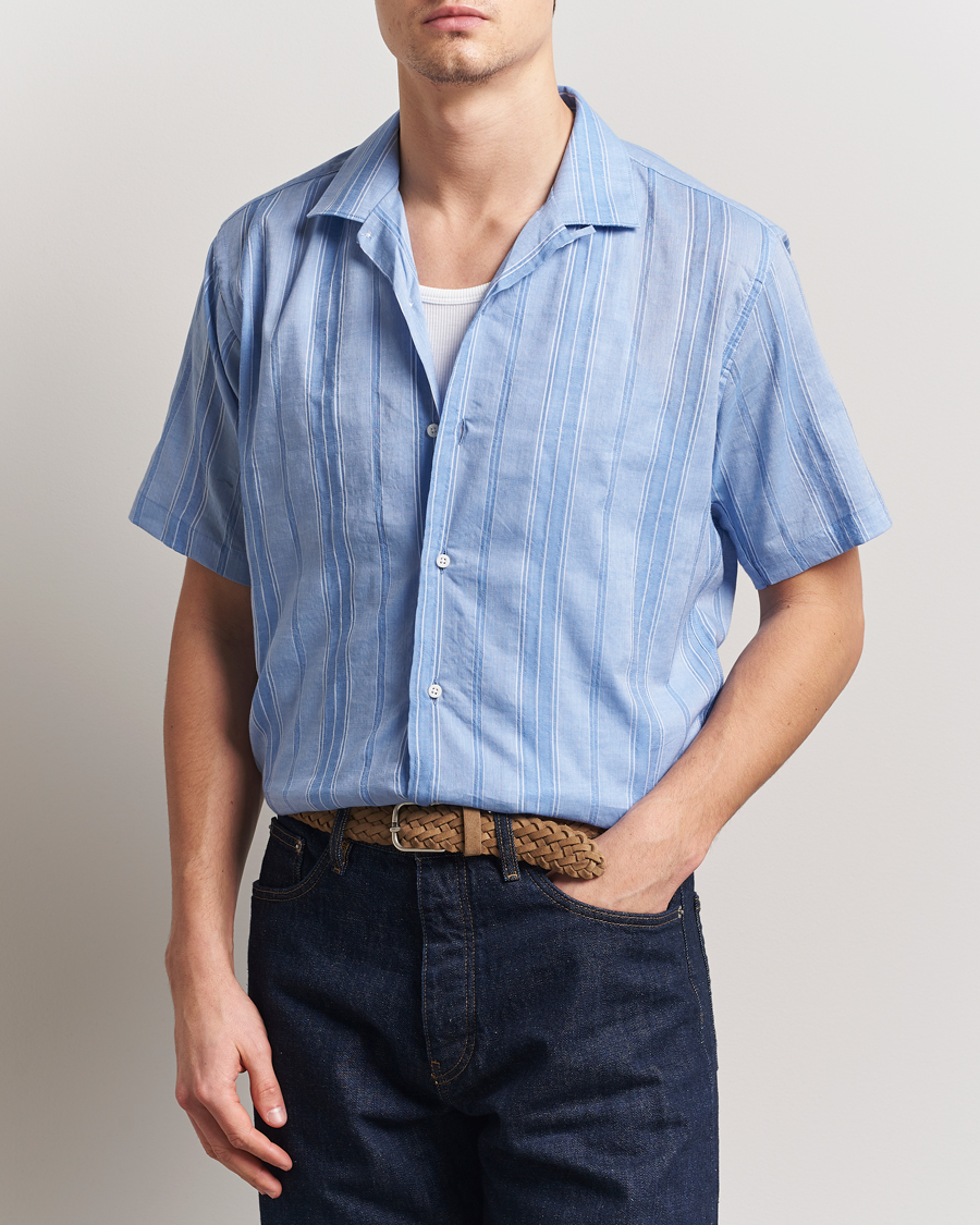 Homme | Chemises | Gitman Vintage | Japanese Dobby Camp Shirt Light Blue