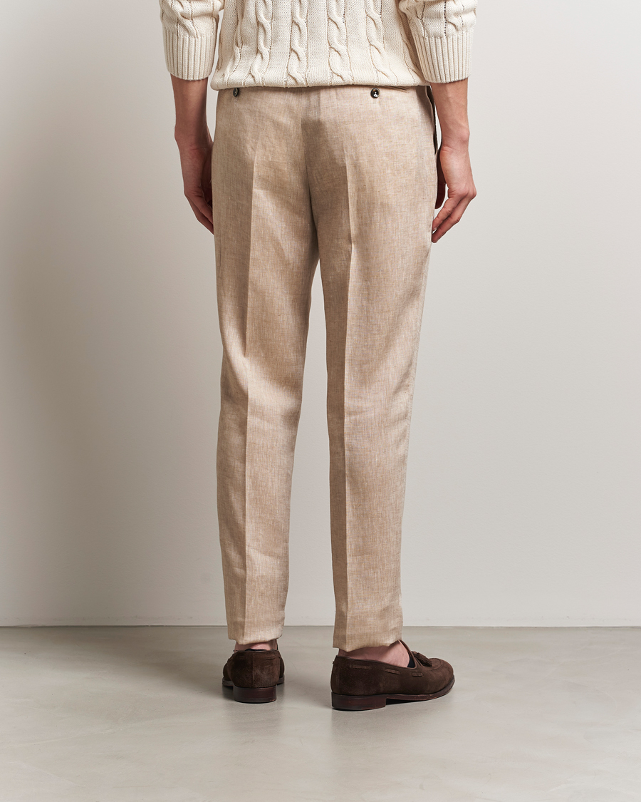 Heren | Broeken | PT01 | Gentleman Fit Linen Trousers Light Beige