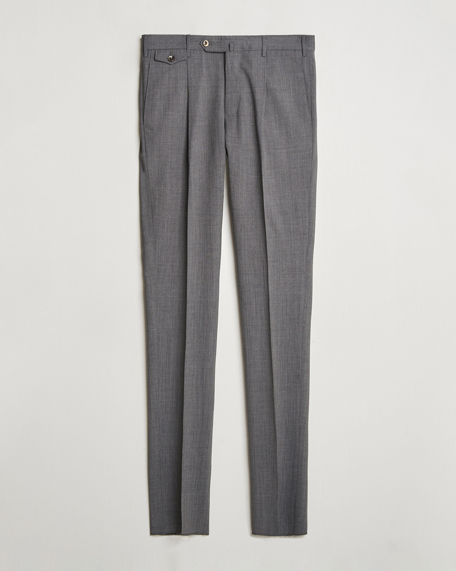 Heren | Broeken | PT01 | Gentleman Fit Wool Stretch Trousers Medium Grey