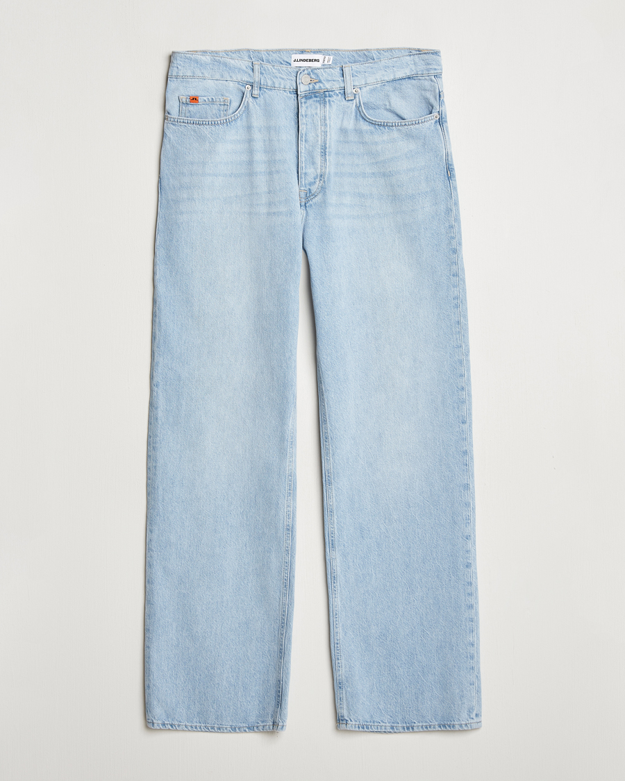 Homme | Jeans | J.Lindeberg | Cart Super Stone Wide Jeans Light Blue