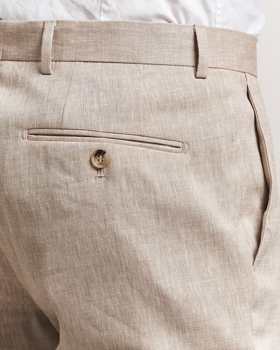Homme | Costumes | Morris Heritage | Linen Suit Trousers Beige
