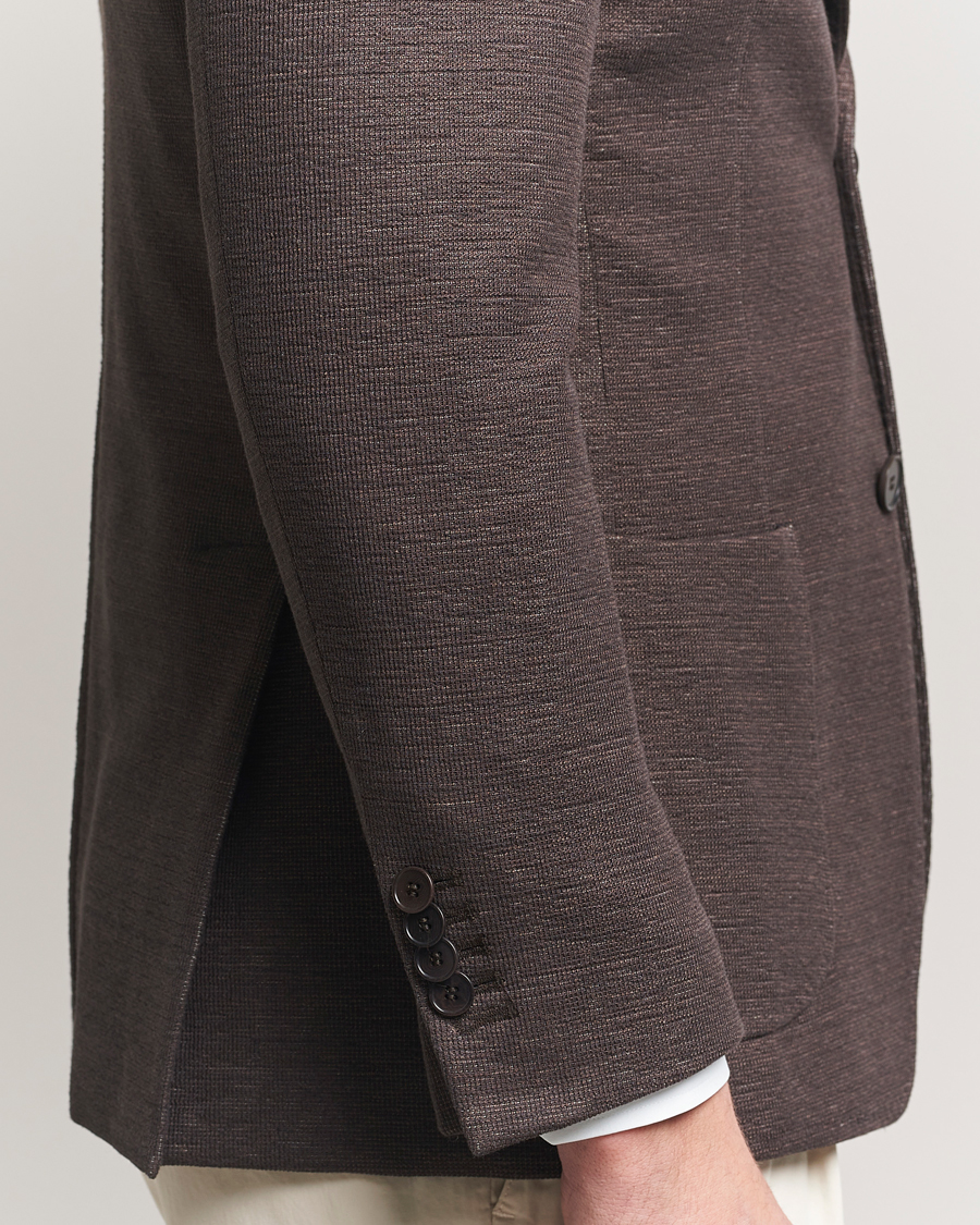 Heren | Blazers | Morris Heritage | Jersey Linen Jacket Brown
