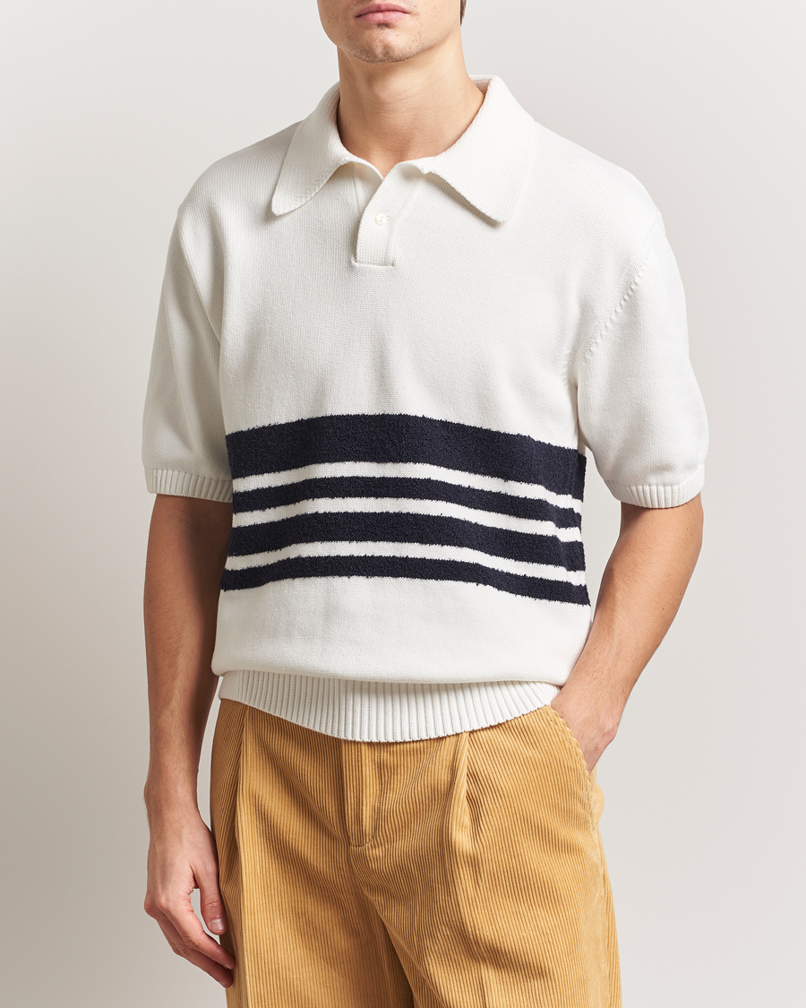 Homme | Polos | Palmes | Panel Knit Polo Off White