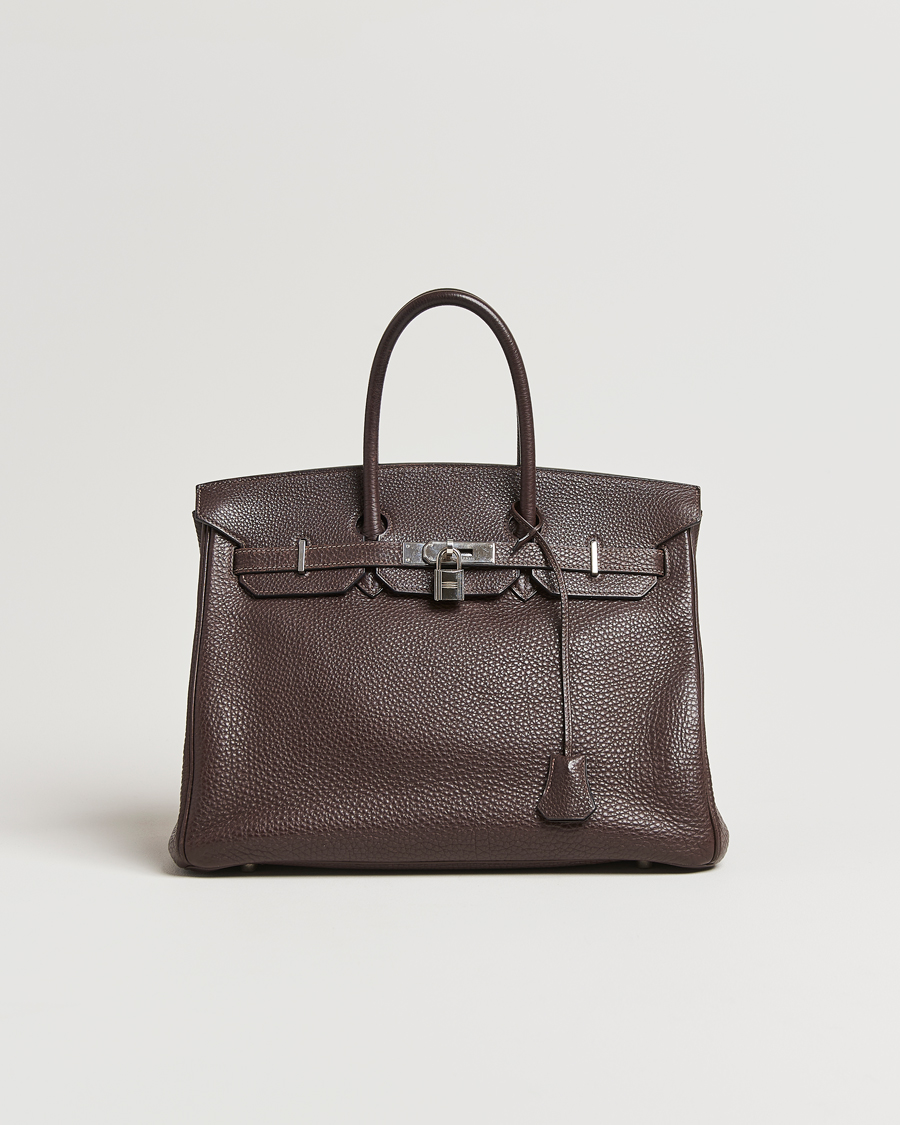 Homme | Hermès Pre-Owned Birkin 35 Taurillon Clemence Handbag Ebene | Hermès Pre-Owned | Birkin 35 Taurillon Clemence Handbag Ebene