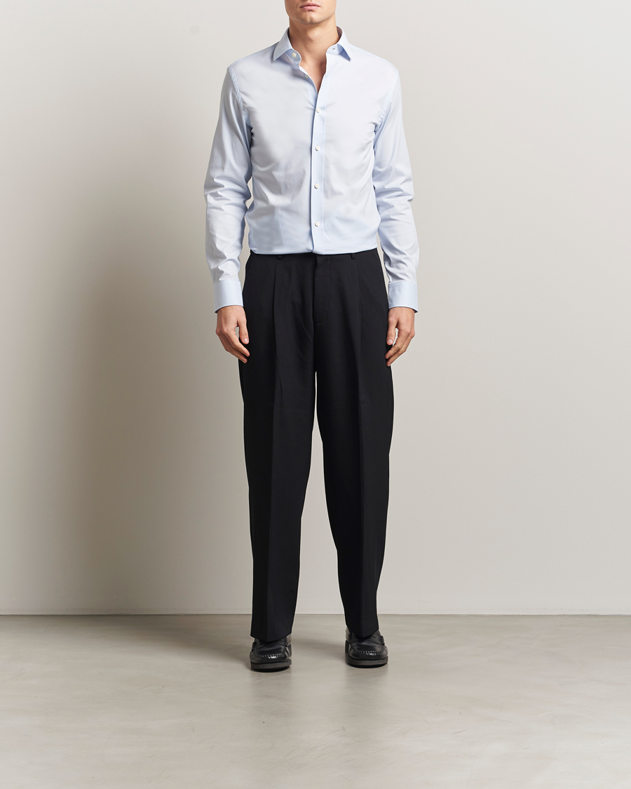 Homme | Chemises | Tiger of Sweden | Adley Slim Fit Cut Away Shirt Light Blue