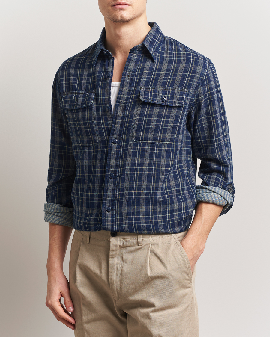 Heren | Overhemden | RRL | Matlock Double Pocket Shirt Indigo Plaid