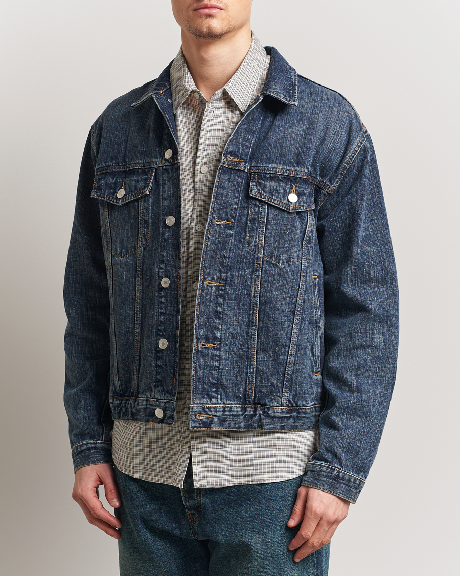 Heren | Jassen | Jeanerica | Joe Denim Jacket Dark Blue Righe