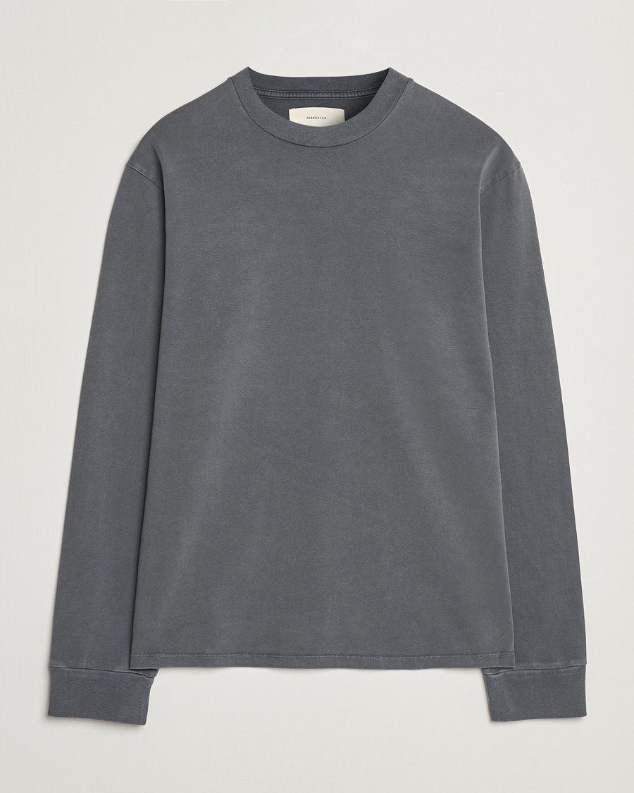 Heren | T-shirts | Jeanerica | Clement Crew Neck Sweatshirt Washed Black