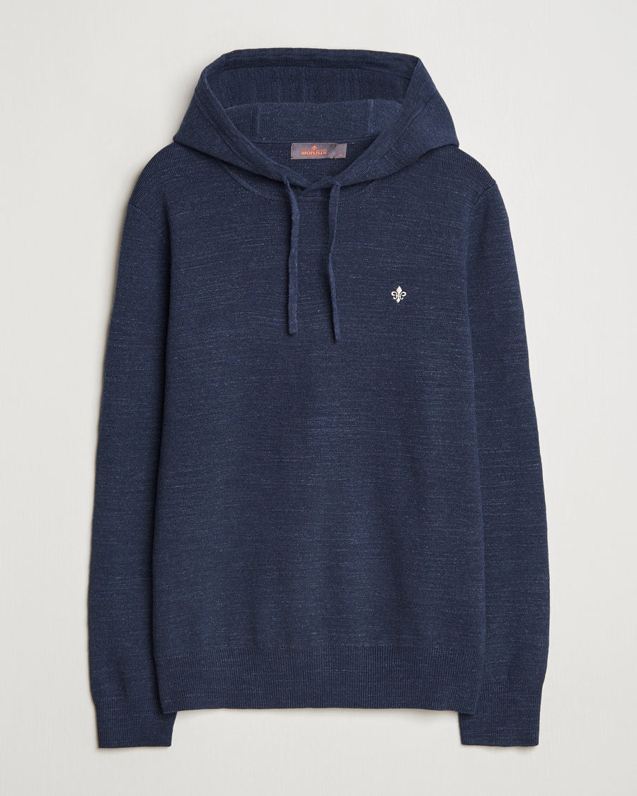 Homme | Pulls Et Tricots | Morris | Ramdall Knitted Cotton Hoodie Navy