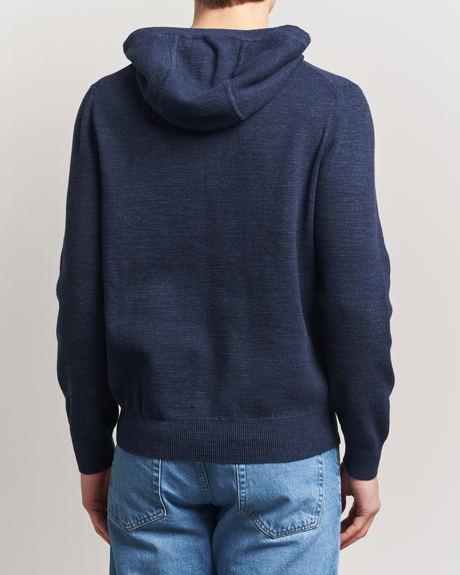 Homme | Pulls Et Tricots | Morris | Ramdall Knitted Cotton Hoodie Navy