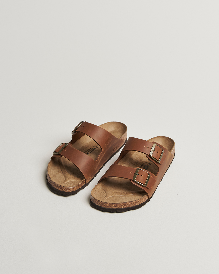 Heren | Sandalen slides | BIRKENSTOCK | Arizona Classic Footbed Cognac Oiled Leather
