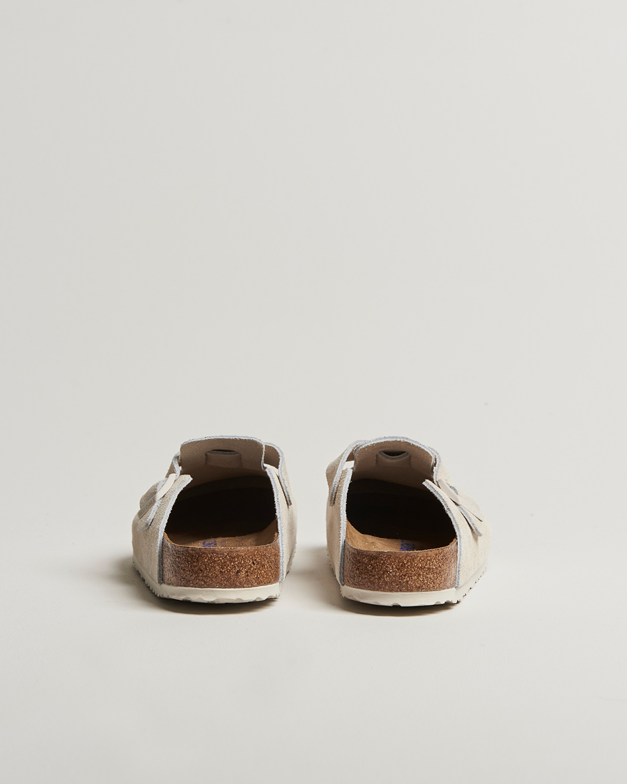Heren | BIRKENSTOCK Boston Soft Footbed Antique White Suede | BIRKENSTOCK | Boston Soft Footbed Antique White Suede