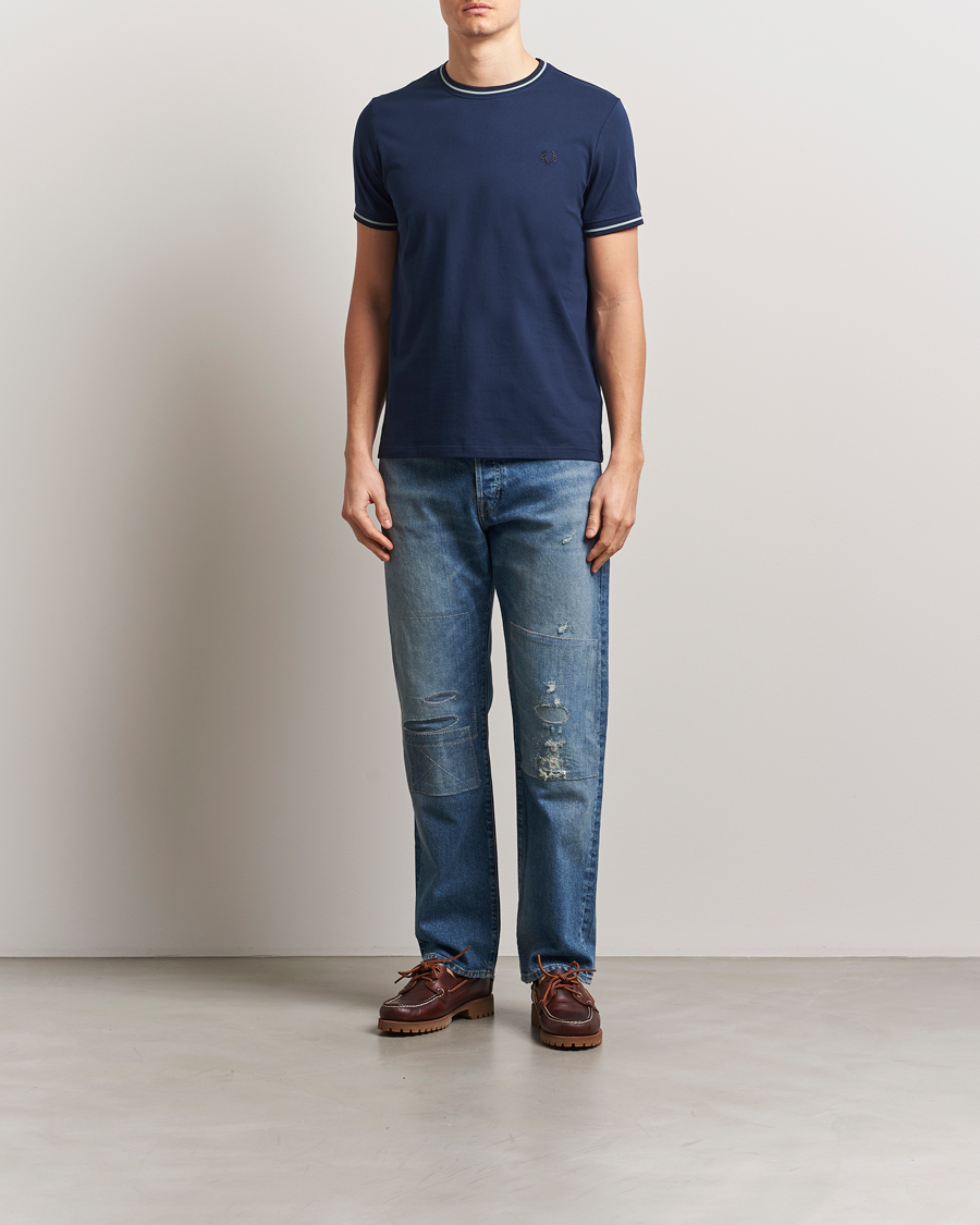 Heren | T-shirts | Fred Perry | Twin Tipped T-Shirt Tennis Blue