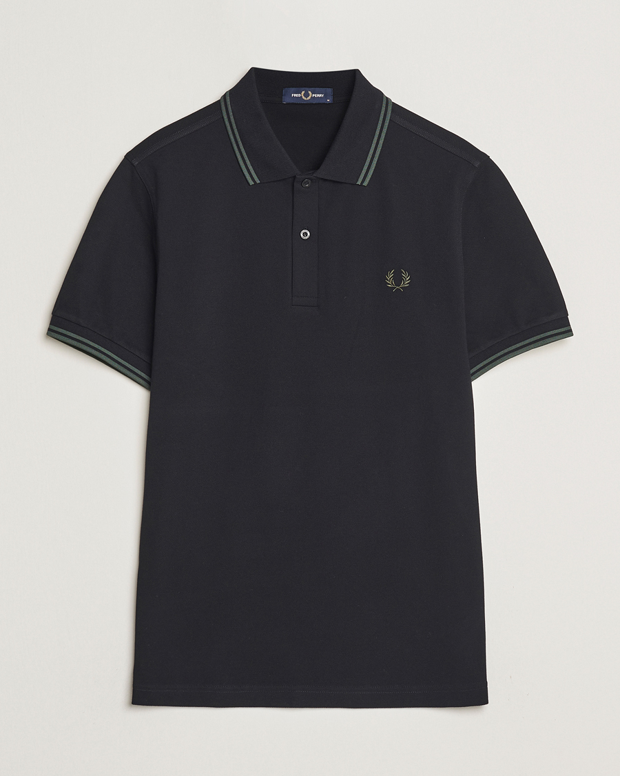 Homme | Polos | Fred Perry | Twin Tipped Polo Shirt Black
