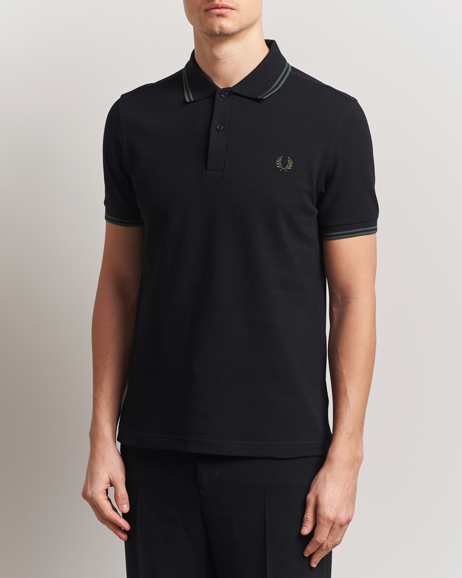 Homme | Polos | Fred Perry | Twin Tipped Polo Shirt Black