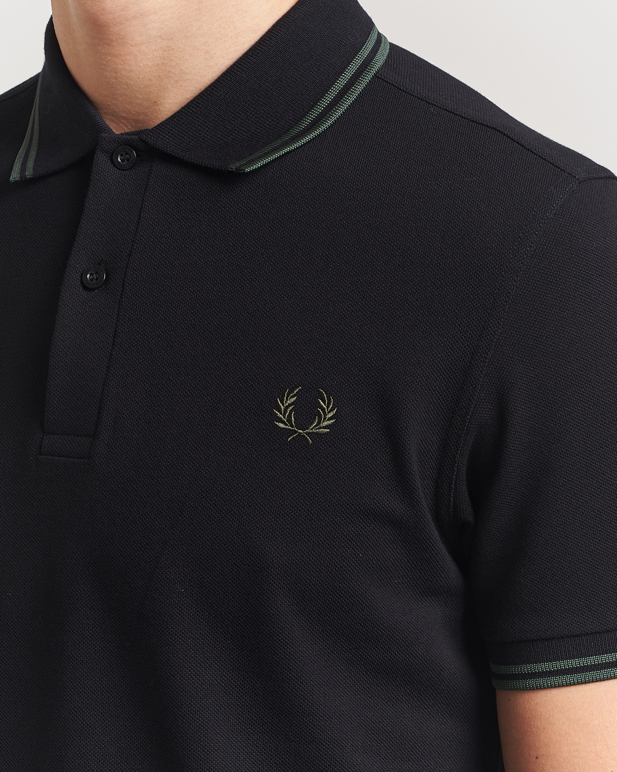 Homme | Polos | Fred Perry | Twin Tipped Polo Shirt Black