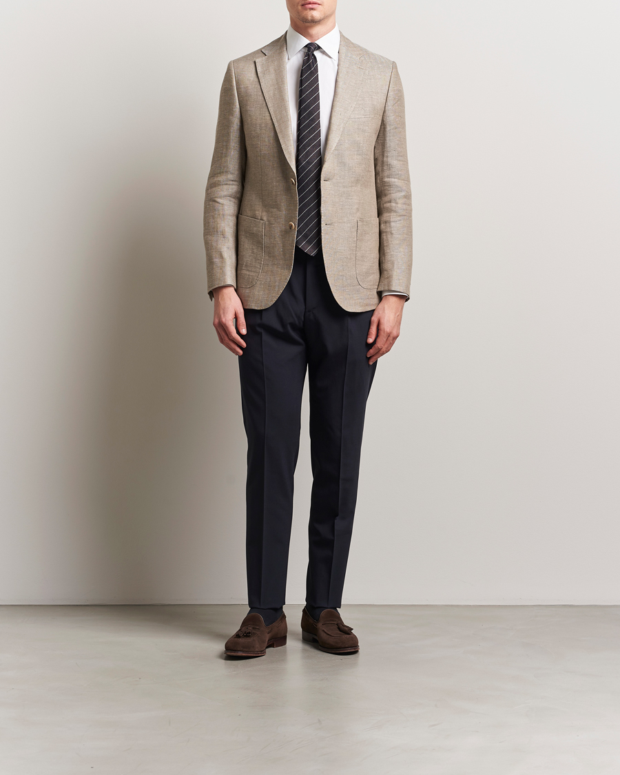 Homme | Blazers | Morris Heritage | Linen Herringbone Blazer Beige