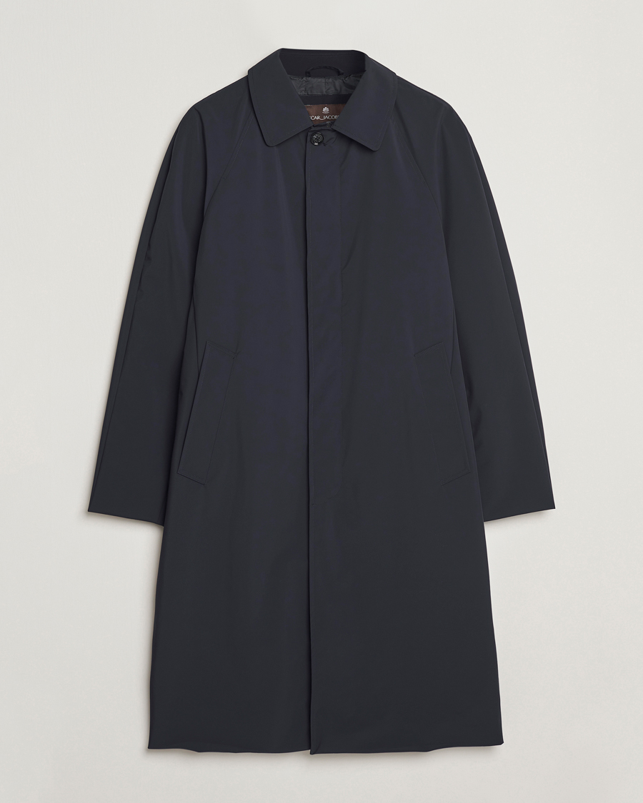 Homme | Manteaux Et Vestes | Oscar Jacobson | Long Nylon Raglan Coat Navy