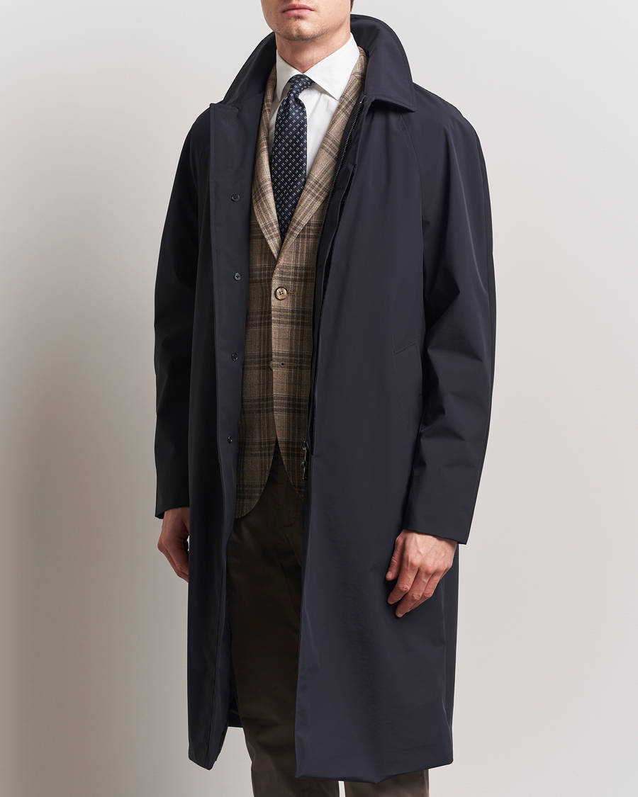 Homme | Manteaux Et Vestes | Oscar Jacobson | Long Nylon Raglan Coat Navy