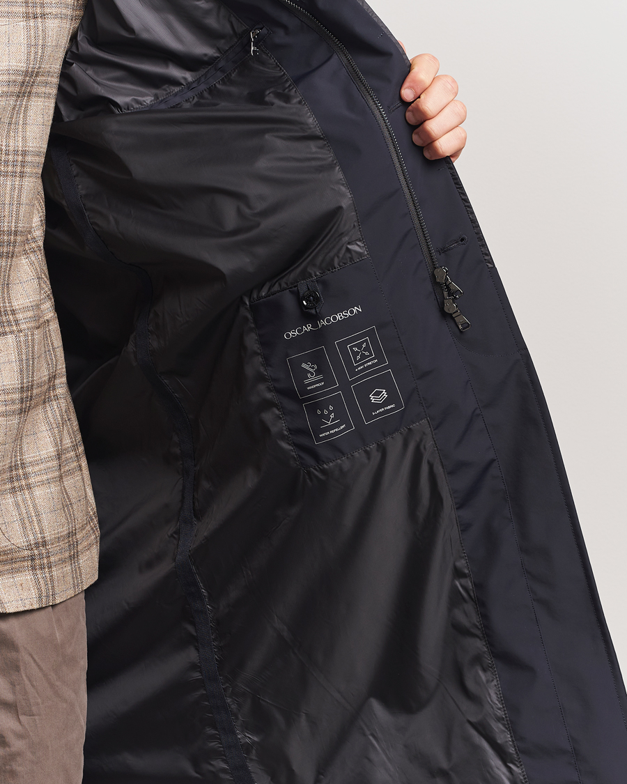 Homme | Manteaux Et Vestes | Oscar Jacobson | Long Nylon Raglan Coat Navy