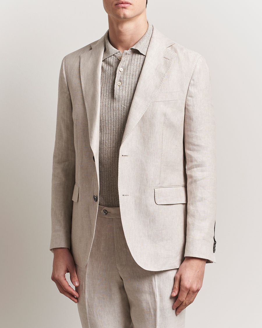 Heren | Blazers | Oscar Jacobson | Ferry Soft Linen Blazer Off White