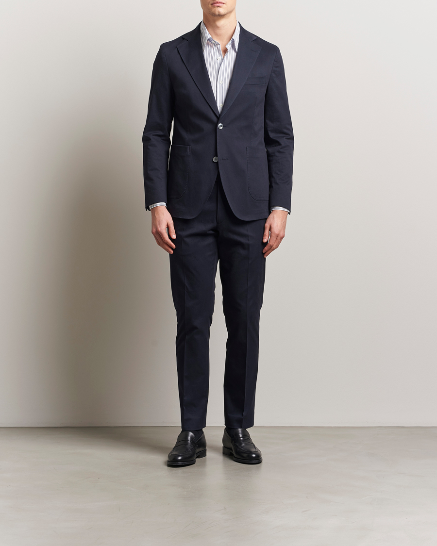 Heren | Blazers | Oscar Jacobson | Ferry Patch Cotton Blazer Navy