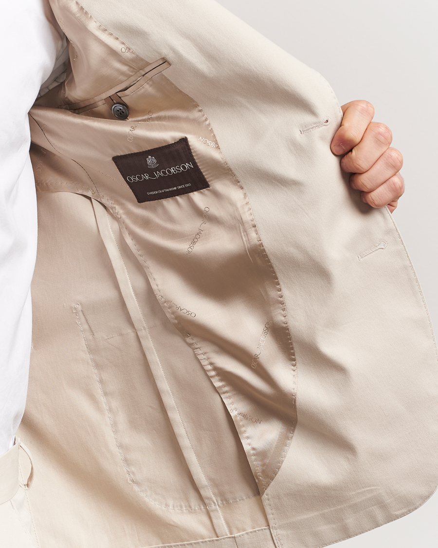 Heren | Blazers | Oscar Jacobson | Ferry Patch Cotton Blazer Beige