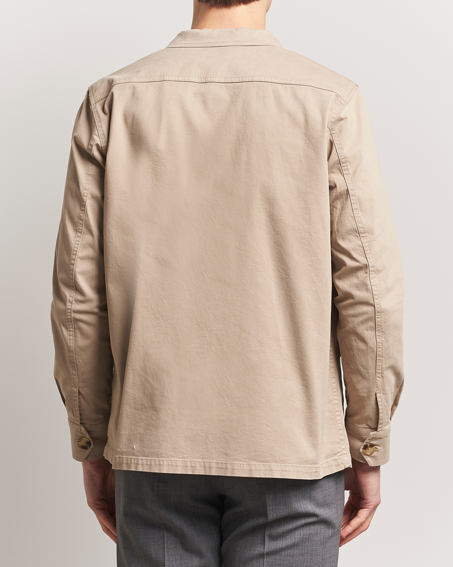Heren | Overhemden | Oscar Jacobson | Safari Cotton Shirt Jacket Beige