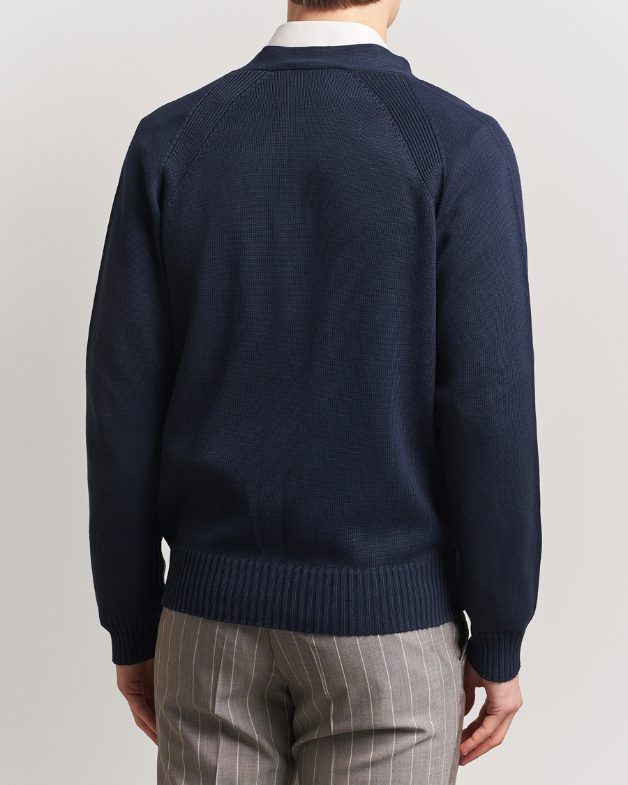 Heren | Truien | Oscar Jacobson | Hover Cotton Cardigan Navy