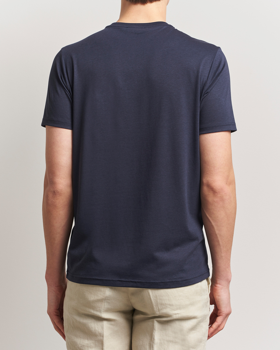Homme | T-shirts | Oscar Jacobson | Kim Lyocel/Cotton T-Shirt Navy