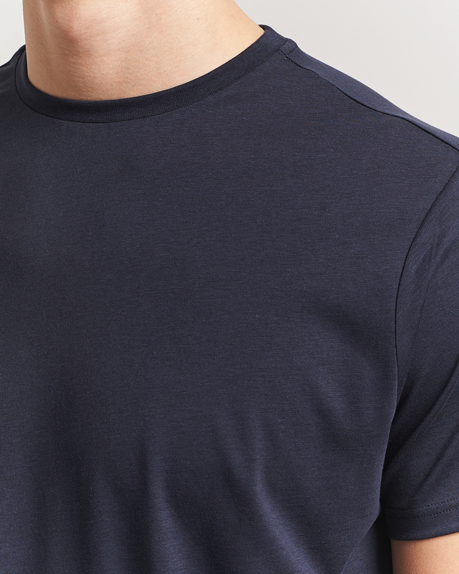 Homme | T-shirts | Oscar Jacobson | Kim Lyocel/Cotton T-Shirt Navy