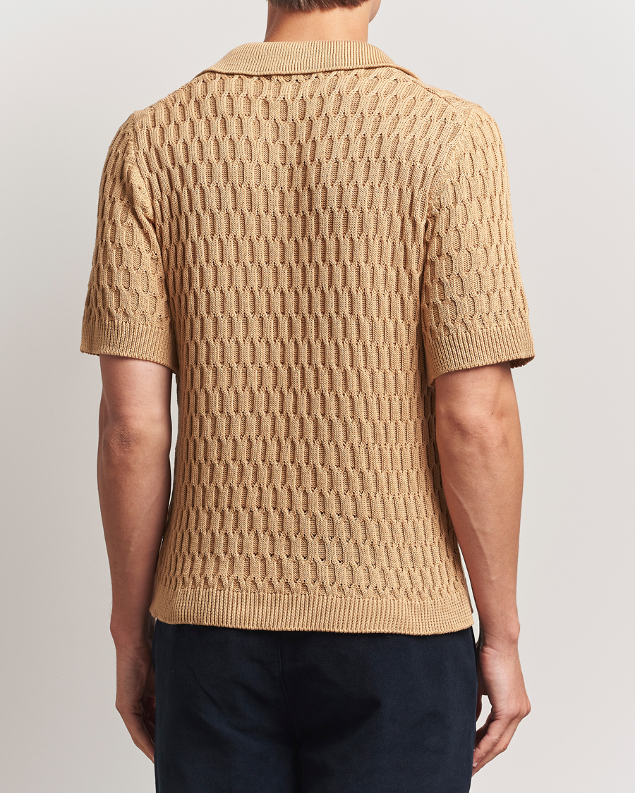 Heren | Polo's | Peregrine | Cove Knitted Cotton Polo Shirt Sand